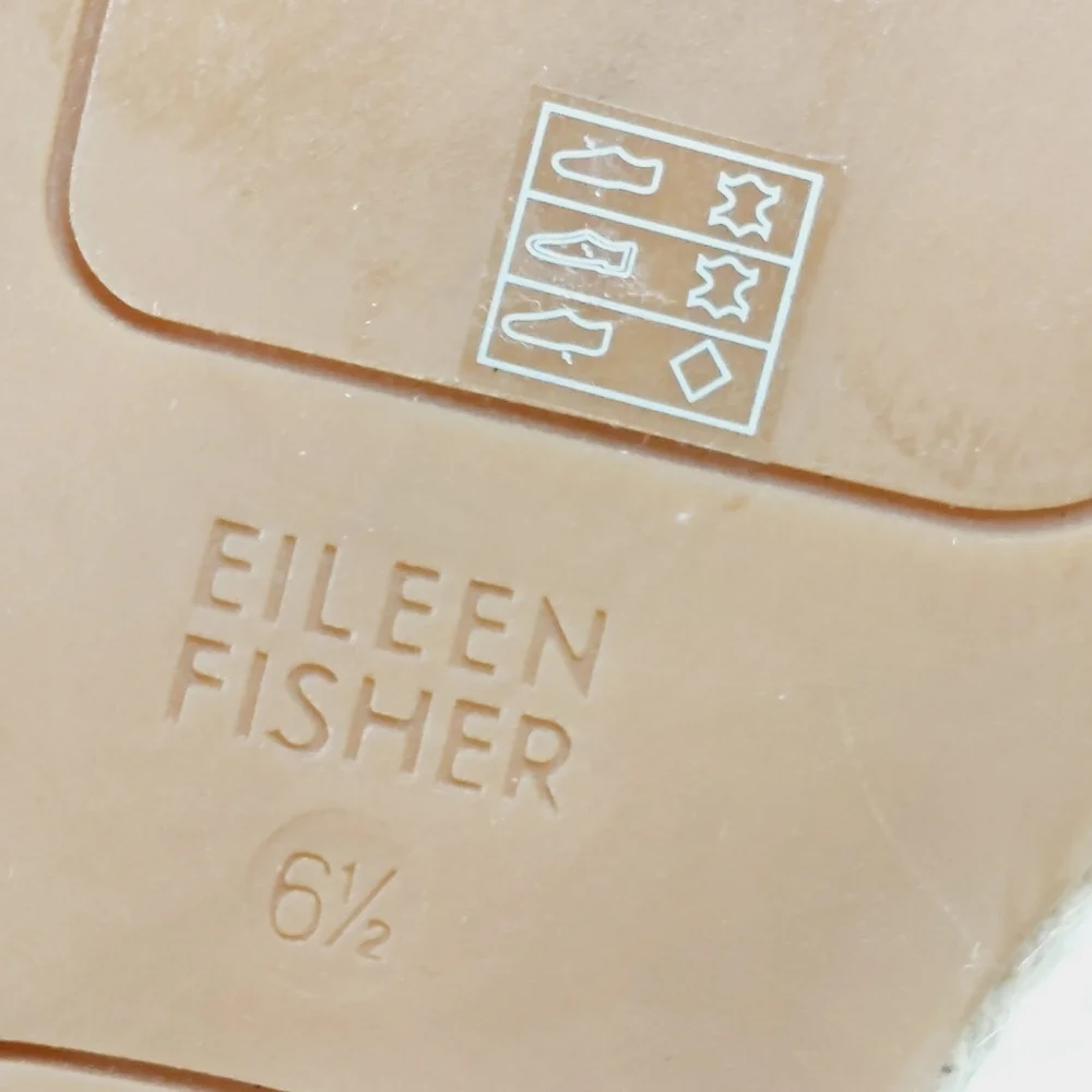 NEW Eileen Fisher Tan Leather Lace Up Back Zip Closed Toe Espadrilles V473 - Picture 10 of 11